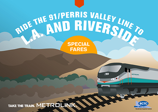 Ride the 91/Perris Valley Line to LA and Riverside with Special Fares