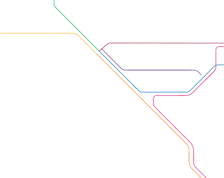 Line drawing of the Metrolink traintrack map